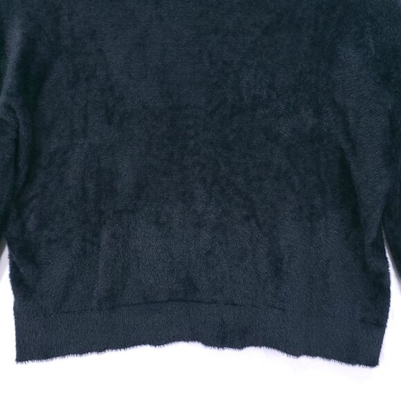 Halogen Women Black Mohair Fuzzy Cropped Soft Sweater Plus Size 100% Nylon - Picture 12 of 15